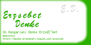 erzsebet denke business card